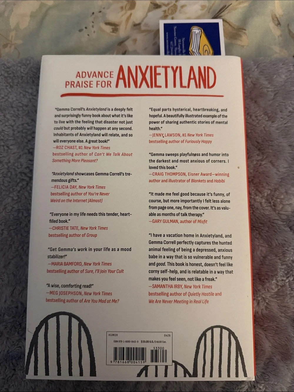 Anxietyland Paperback Book - White & Orange